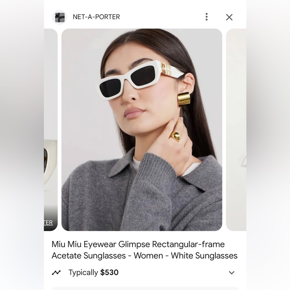 Miu miu white sunglasses
